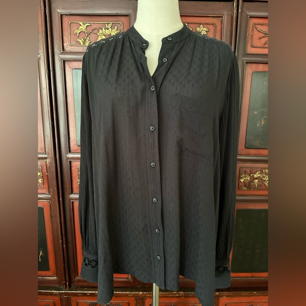 Free People long sleeve blouse with lace back detail